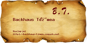 Backhaus Tímea névjegykártya