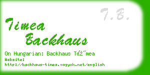 timea backhaus business card